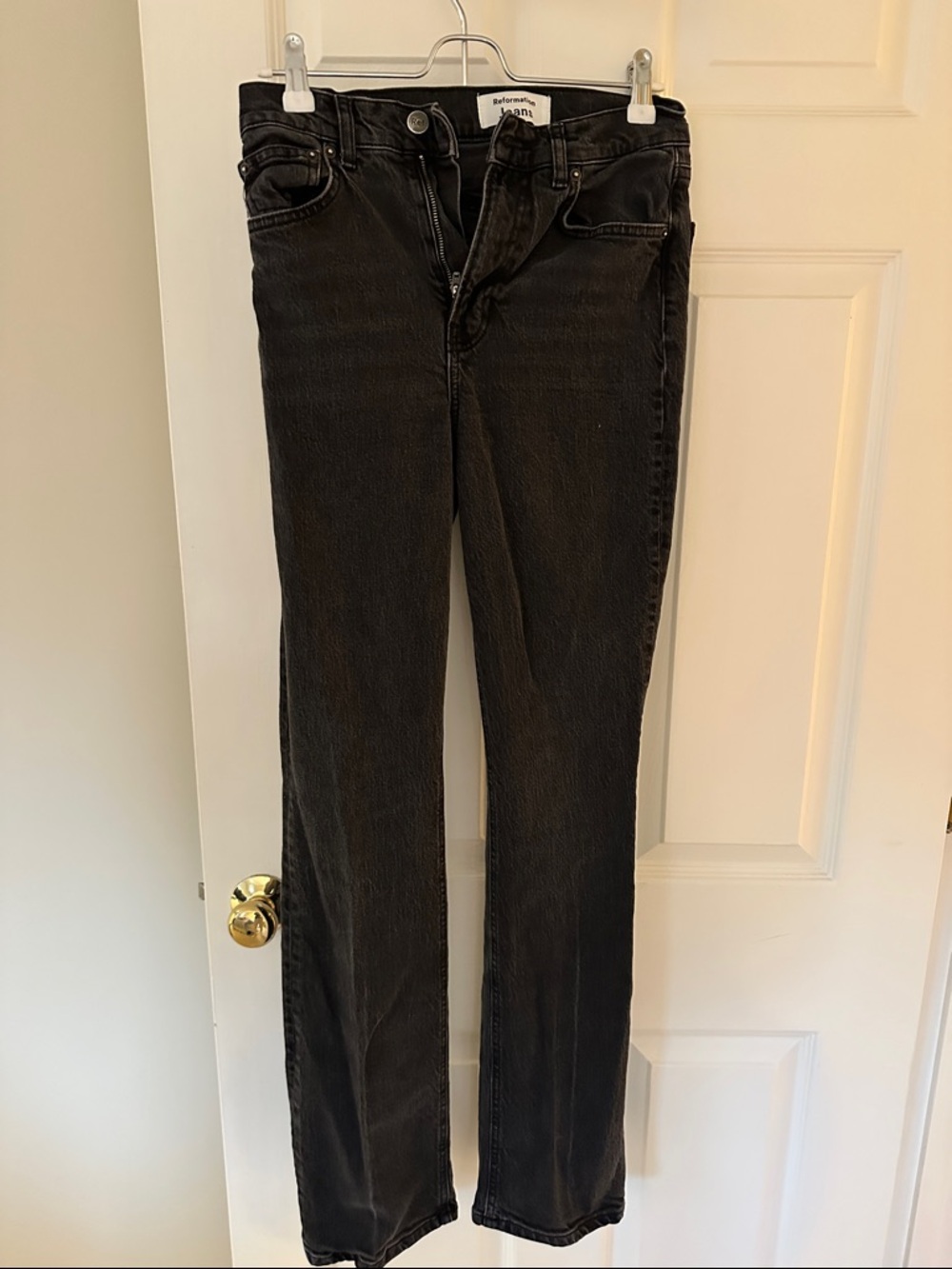 Reformation Black Straight-Leg Jeans